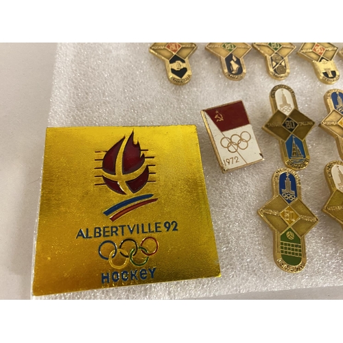 128 - Collection of Rare Russian Olympic Games Badges - Mainly 1980 + 1972 & 1992