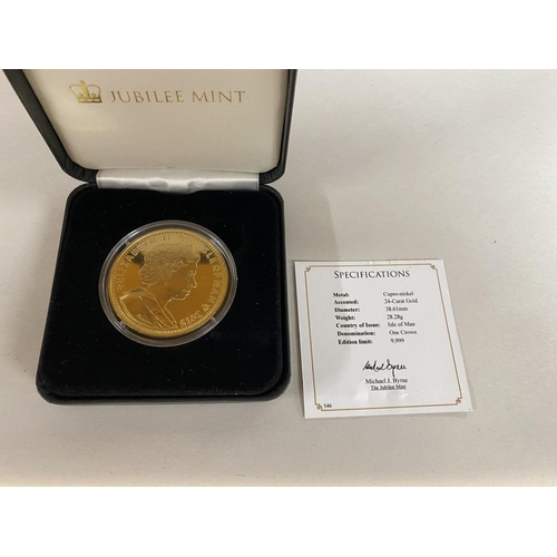 112 - Limited Edition Boxed 24ct Gold Plated Coin - Battle of Britain 75th Anniversary