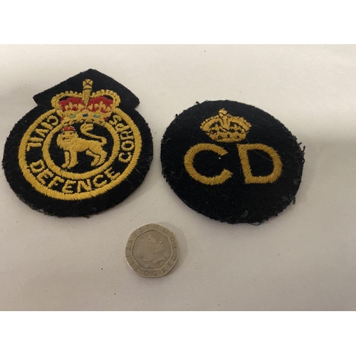 72 - 2 x Civil Defence Patch Badges