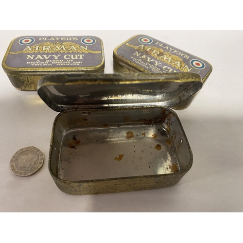 61 - 3 x WW11 Players Navy Cut Cigarette Tins