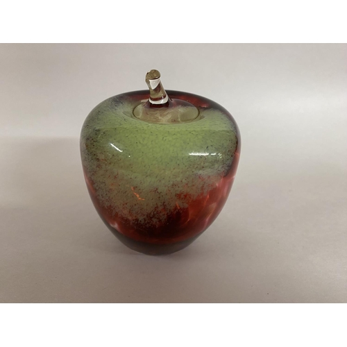 38 - Large Rosy Apple Art Glass Paperweight