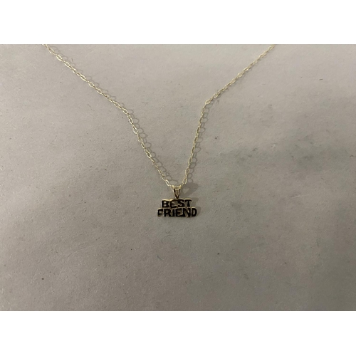 96 - 9ct Gold 'Best Friend' Necklace