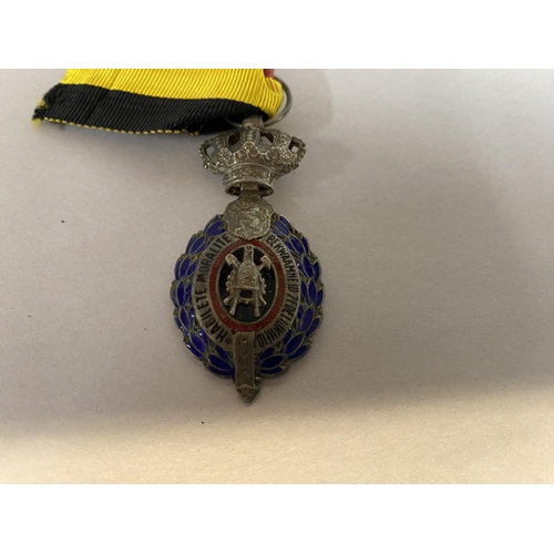 16 - Belgian Enameled Medal with Ribbon