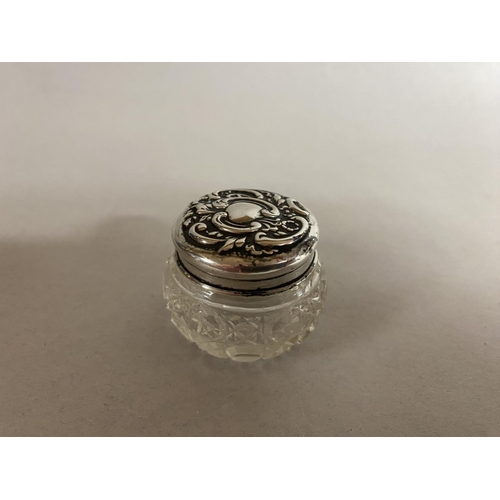 86 - Hallmarked Silver Topped Small Vanity Jar, 1