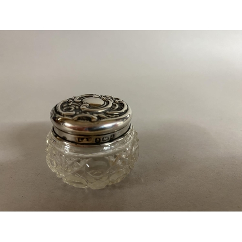 86 - Hallmarked Silver Topped Small Vanity Jar, 1