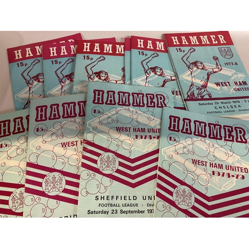 209 - 15 x West Ham United 1970's Programmes