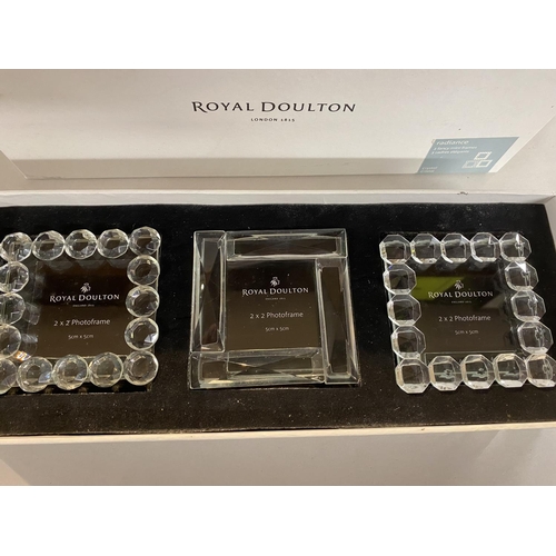 133 - Boxed Set of 3 Royal Doulton Mini Glass Photo Frames