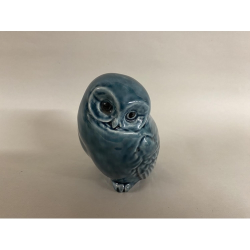 27 - Poole Pottery Blue Glazed Baby Owl