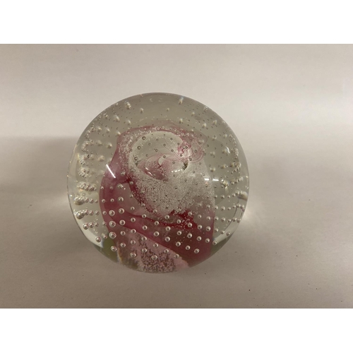 28 - Caithness Large Pink Champagne Paperweight