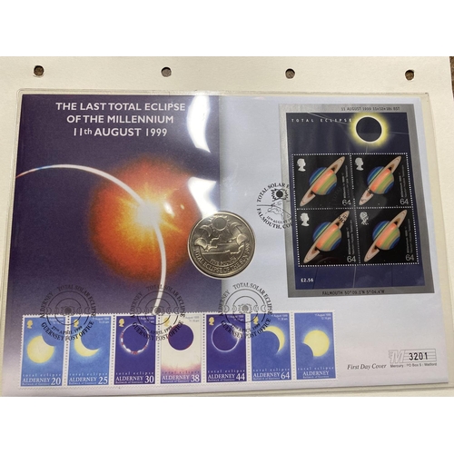 218 - Alderney - Last Eclipse of Millennium Coin/Stamp Cover