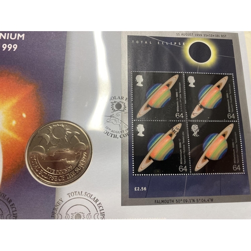 218 - Alderney - Last Eclipse of Millennium Coin/Stamp Cover