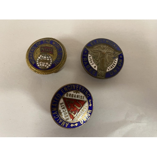 161 - 3 x Trade Union Enameled Badges