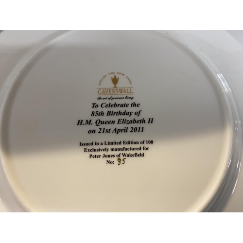 31 - Caverswall 'Queen Elizabeth 11' Commemorative 85th Birthday Plate, Limited Edition