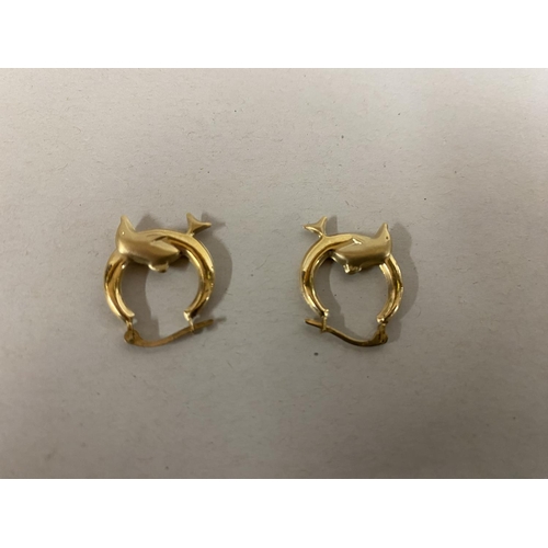 137 - 9ct Gold 'Dolphin' Creole Earrings