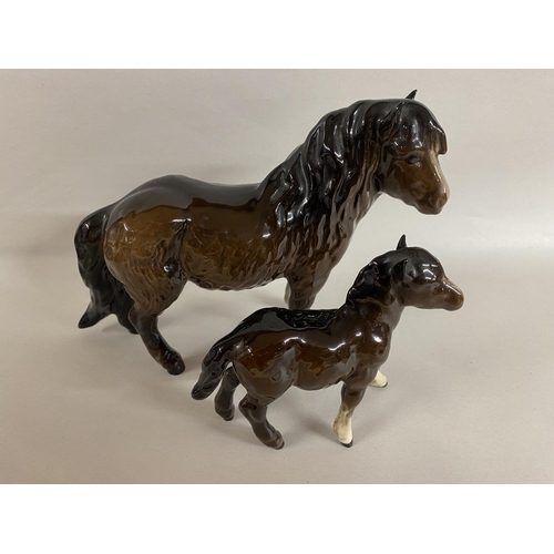 197 - 2 x Royal Doulton Shetland Ponies