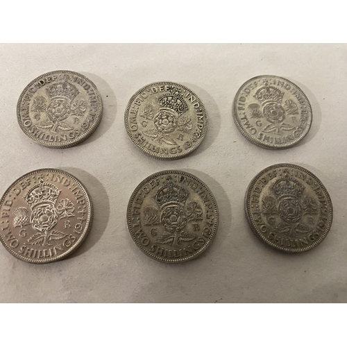 108 - 6 x Silver Florin Coins - 1941-1946