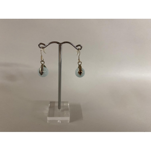 98 - 925 Silver Turquoise Jade Earrings