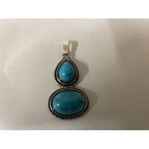 138 - 925 Silver Turquoise Agate Pendant