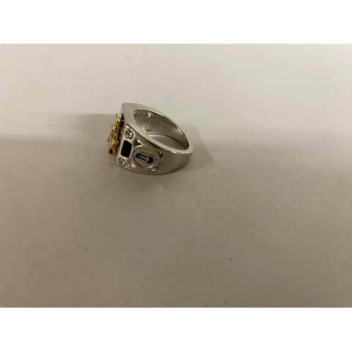 270 - Masonic Silver Tone Ring, Size M