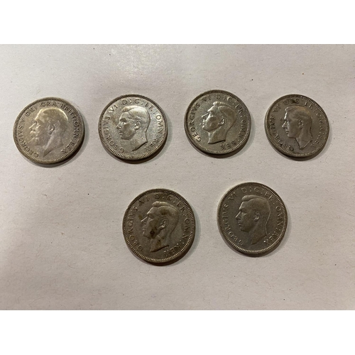 84 - 6 x Silver Shillings - Dates Between 1935-1946