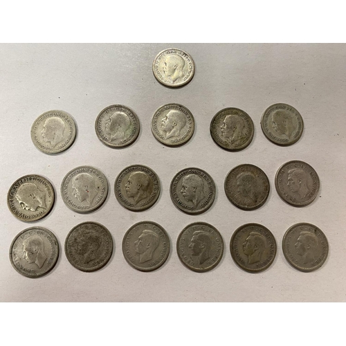 85 - 18 x Silver Sixpences 6d - Dates Between 1922-1946