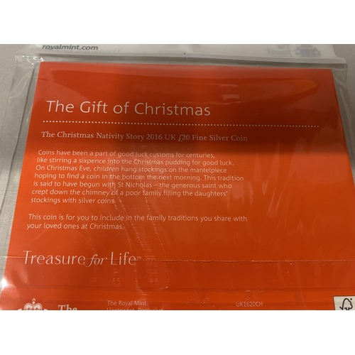 18 - Royal Mint 2016 - Gift of Christmas £20 Silver Coin Pack - Sealed Pack