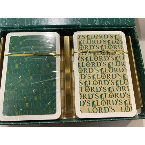 212 - 2 x Sealed Packs of Lords Cricket Playing Cards