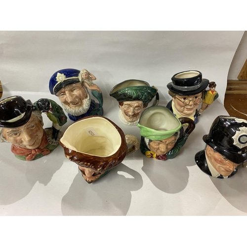 70 - 7 x Doulton Medium Size Character Jugs inc. Policeman, Old Salt, Walrus & Carpenter, Pickwick etc