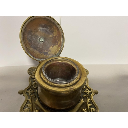 267 - Brass Inkwell - Possibly Replacement Liner