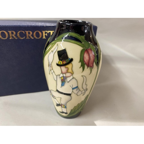 167 - Moorcroft 'Thaxted Morris Dancers' 13.5cm Tall Vase by Kerry Goodwin, Limited Edition 201/500, Boxed... 