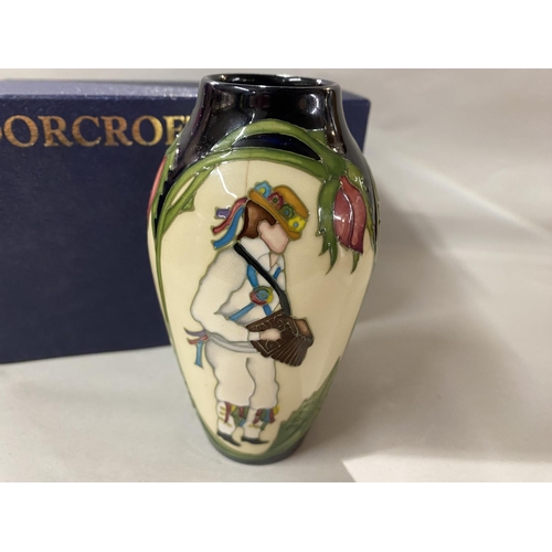 167 - Moorcroft 'Thaxted Morris Dancers' 13.5cm Tall Vase by Kerry Goodwin, Limited Edition 201/500, Boxed... 