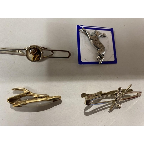 29 - Essex Crystal Stratton Tie/Scarf Pin, Hare Pin & 2 x Tie Pins