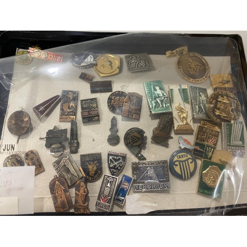 62 - Tray of Russian Badges