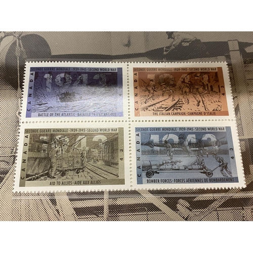 11 - Block of 4 Canadian 2nd World War Stamps