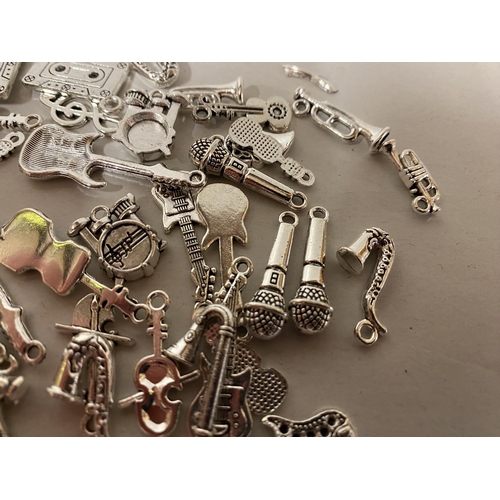 164 - Approx. 50-Piece 'Musical Instrument' Charms/Pendants