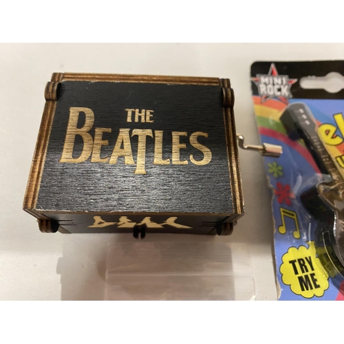 53 - Beatles Items inc. Music Box (Plays Let it Be), Badge & Keyring