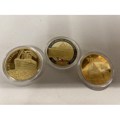 55 - Set of 3 Titanic Souvenir Coins