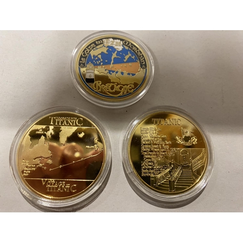 55 - Set of 3 Titanic Souvenir Coins