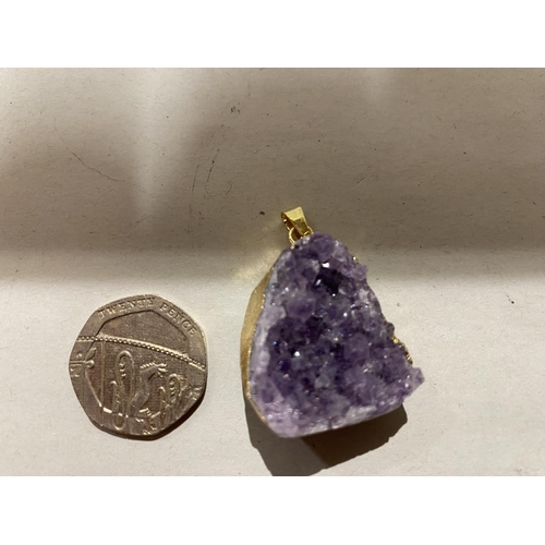 222 - Amethyst Crystal Pendant in Mount