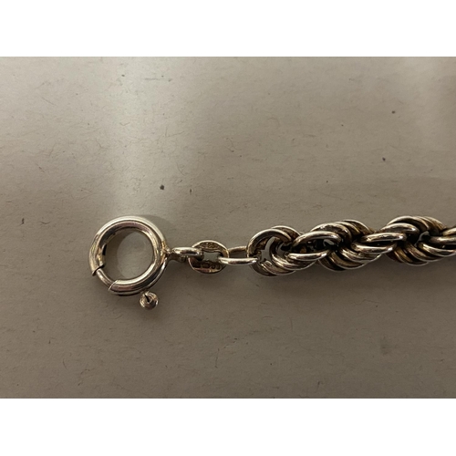 176 - Sterling Silver 925 'Rope' Bracelet