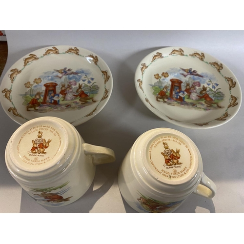 184 - 2 x Royal Doulton Vintage Bunnykins Cups & Saucers