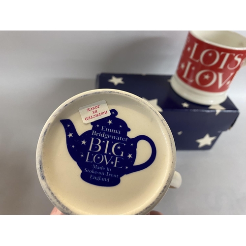 34 - Boxed Pair of Emma Bridgewater 6cm Big Love Mini Mugs