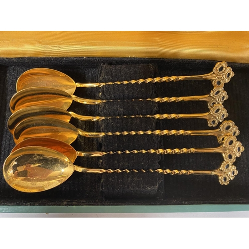 192 - Cased Set of 6 Gilt Spoons