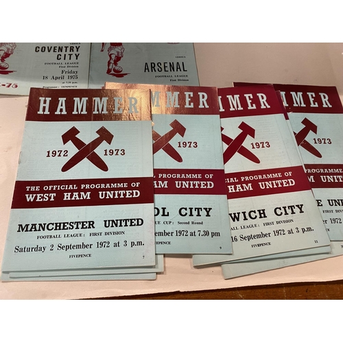 197 - West Ham United Football Programmes - Seasons 72-3 & 74-5