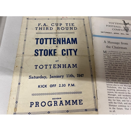 198 - Tottenham Hotspur Football Programmes x 5 inc 1947