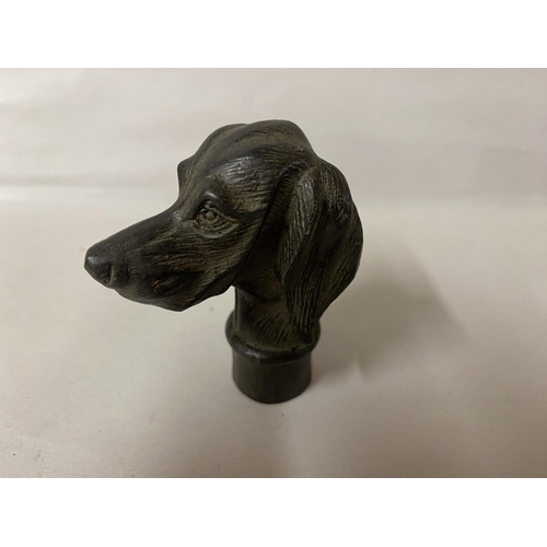 6 - Bronze Walking Stick Top - Gun Dog