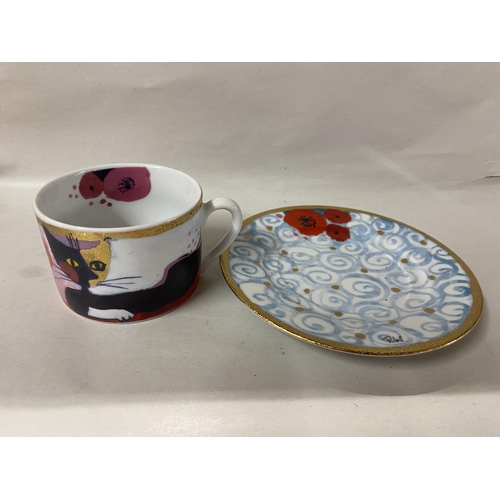 86 - Rosina Wachtmeister 'Cat' Cup & Saucer