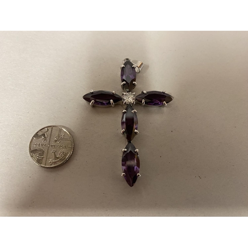 171 - Amethyst Crystal Cross Pendant