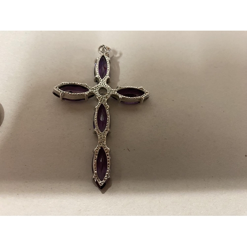 171 - Amethyst Crystal Cross Pendant