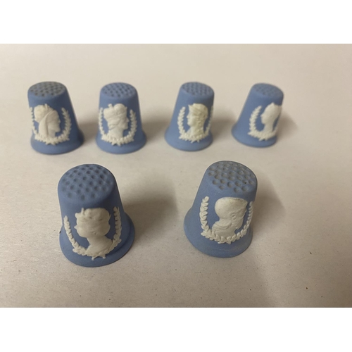 92 - Set of x5 Wedgwood Jasper 'Royalty' Thimbles